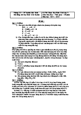 Kỳ thi chọn học sinh giỏi lớp 9 môn Hóa Học